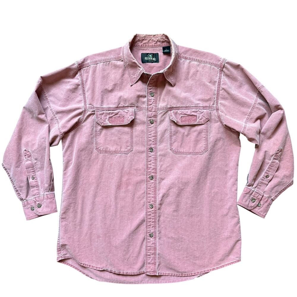 RedHead Faded Red Button-Up Shirt Long Sleeve Workwear Men’s Large